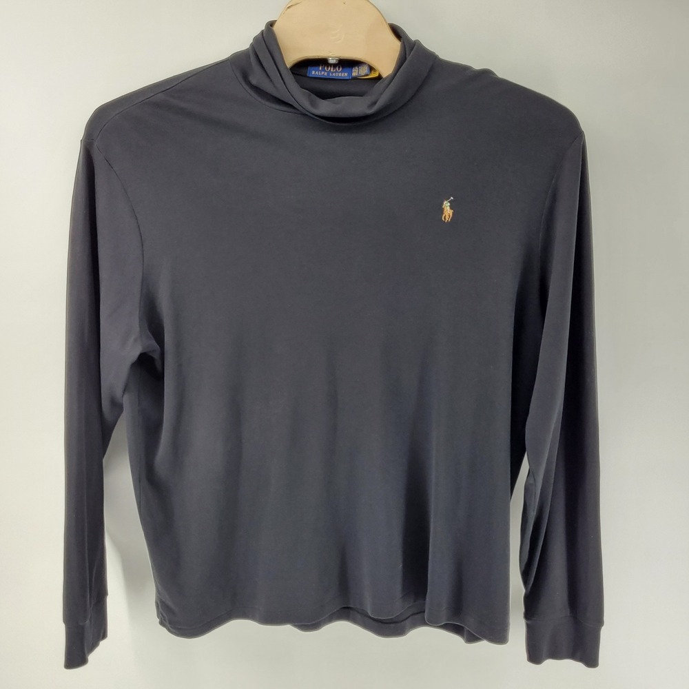Polo Ralph Lauren Turtleneck Shirt Mens XXL Black Long Sleeve Pony Logo